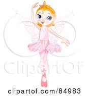 Poster, Art Print Of Pretty Ballerina Fairy Dancing With One Arm Over Her Head