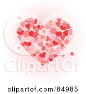 Poster, Art Print Of Heart Made Of Pink And Red Flowers And Hearts