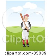 Poster, Art Print Of Little League Baseball Boy Holding A Bat On A Green Field