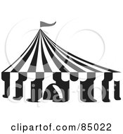 Royalty Free RF Clipart Illustration Of A Black And White Big Top Circus Tent by David Rey #COLLC85022-0052