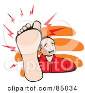 Mexican Man Holding Up His Painful Foot