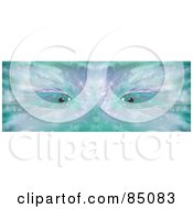 Royalty Free RF Clipart Illustration Of Turquoise And Purple Eyes Peering