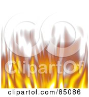 Poster, Art Print Of Lower Border Of Blurry Flickering Flames On White