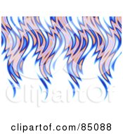 Poster, Art Print Of Blue And Pink Jaggedy Flames On White