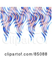 Royalty Free RF Clipart Illustration Of Blue And Pink Jaggedy Flames On White by Arena Creative
