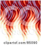 Poster, Art Print Of Aggedy Red Wavy Flames On White