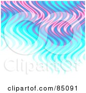 Poster, Art Print Of Pink And Blue Wavy Flames On White