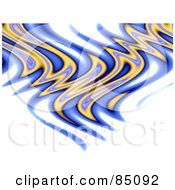 Poster, Art Print Of Blue And Yellow Wavy Flames On White