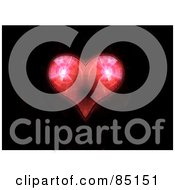 Royalty Free RF Clipart Illustration Of A Red Fractal Heart Over Black