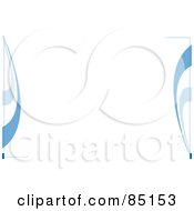 Royalty Free RF Clipart Illustration Of A Blue Swoosh On White Template Background With Copyspace Design 1
