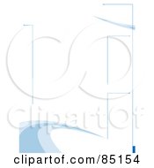 Royalty Free RF Clipart Illustration Of A Blue Swoosh On White Template Background With Copyspace Design 3