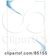 Royalty Free RF Clipart Illustration Of A Blue Swoosh On White Template Background With Copyspace Design 2