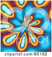 Royalty Free RF Clipart Illustration Of A Funky Blue And Orange Spiral Tunnel Background by Arena Creative