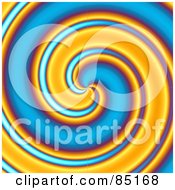 Royalty Free RF Clipart Illustration Of A Funky Blue And Orange Spiral Swirl Background