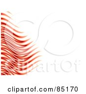 Poster, Art Print Of Left Border Of Red Wavy Flames Over White Text Space