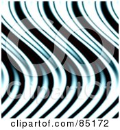 Royalty Free RF Clipart Illustration Of A Blue White And Black Wavy Line Pattern Background