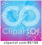 Royalty Free RF Clipart Picture Of A Parkly Blue And Purple Starry Spiral Background by MilsiArt
