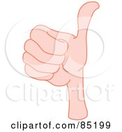 Gesturing Hand With A Thumb Up