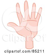 Royalty Free RF Clipart Illustration Of A Gesturing Hand Holding Up Five Fingers by yayayoyo