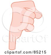 Royalty Free RF Clipart Illustration Of A Gesturing Hand In A Fist by yayayoyo