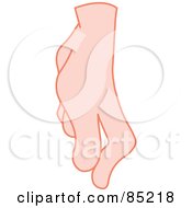 Royalty Free RF Clipart Illustration Of A Gesturing Hand Walking On Fingers