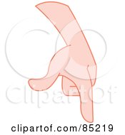 Royalty Free RF Clipart Illustration Of A Gesturing Hand Pointing Down