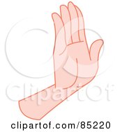 Royalty Free RF Clipart Illustration Of A Gesturing Hand In The Stop Pose