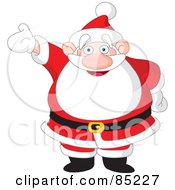 Poster, Art Print Of Happy Santa Holding One Arm Up