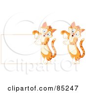 Poster, Art Print Of Digital Collage Of Cute Striped Ginger Cats Leaning And Presenting