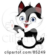 Poster, Art Print Of Cute Tuxedo Kitten Presenting