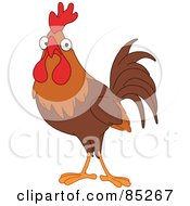 Poster, Art Print Of Surprised Brown Rooster