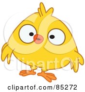 Royalty Free RF Clipart Illustration Of A Surprised Yellow Chick by yayayoyo