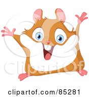 Cute Blue Eyed Hamster Leaping Energetically