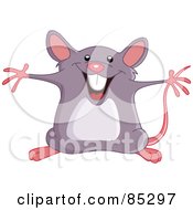 Poster, Art Print Of Happy Energetic Mouse Holding His Arms Open