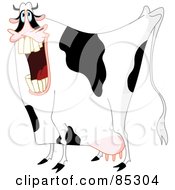 Royalty Free RF Clipart Illustration Of A Laughing Dairy Cow by yayayoyo