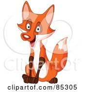 Happy Sitting Red Nosed Fox