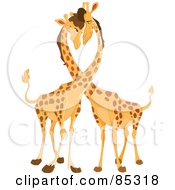 Royalty Free RF Clipart Illustration Of A Pair Of Giraffe Lovers by yayayoyo