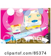 Abstract Pigs With A Syringe And An H1n1 Banner