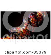 Poster, Art Print Of 3d Colorful Dna Strand With Visible Major And Minor Groove Over Black