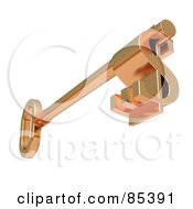 Royalty Free RF Clipart Illustration Of A 3d Golden Skeleton Key With A Dollar Symbol Tip by Mopic