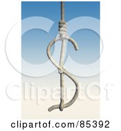 Royalty Free RF Clipart Illustration Of A 3d Rope Hanging From The Gallows In The Shape Of A Dollar Symbol
