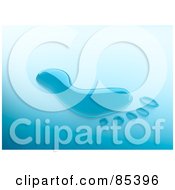 Royalty Free RF Clipart Illustration Of A 3d Blue Water Footprint Over Shaded Blue