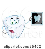 Poster, Art Print Of Happy Tooth Holding An Xray