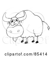 Royalty Free RF Clipart Illustration Of A Black And White Yak by Hit Toon