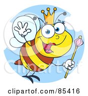 Royalty Free RF Clipart Illustration Of A Happy Queen Bee