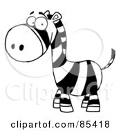 Royalty Free RF Clipart Illustration Of A Black And White Zebra Cartoon by Hit Toon