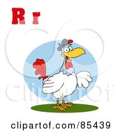 Poster, Art Print Of Rooster With Letters R