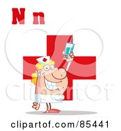 Royalty Free RF Clipart Illustration Of A Nurse With Letters N by Hit Toon