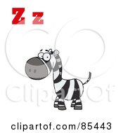 Poster, Art Print Of Happy Zebra With Letters Z