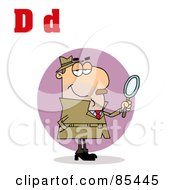Poster, Art Print Of Detective With Letters D